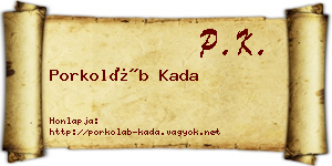 Porkoláb Kada névjegykártya